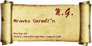 Mravko Germán névjegykártya
